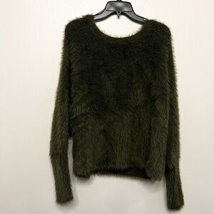 Jessica Simpson Dark Green Fuzzy Sweater Womens Medium